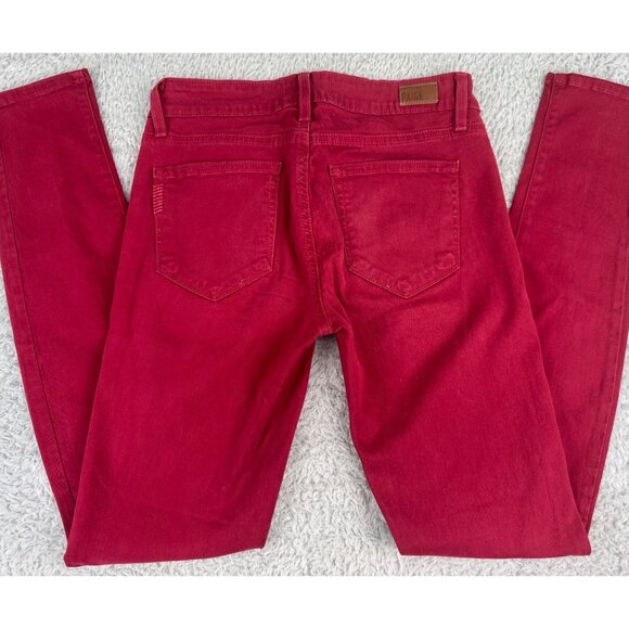 Paige Verdugo Ultra Skinny Womens 25 Red Jeans Comfort Office Cotton/Elastane - Picture 15 of 16